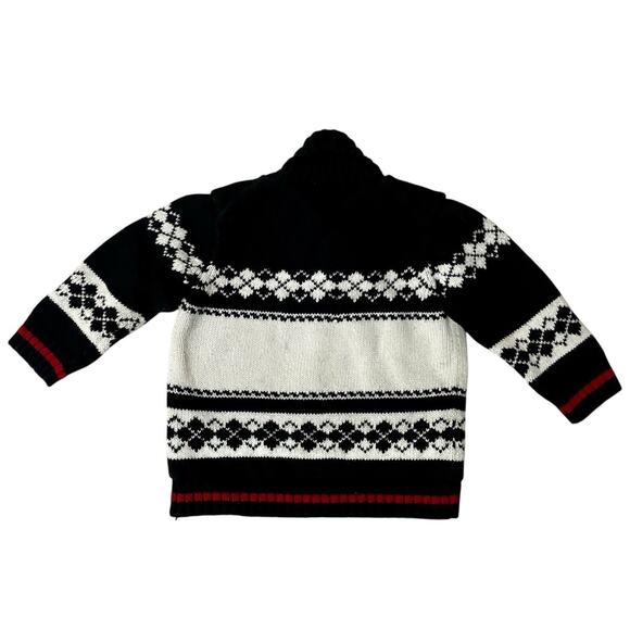 Janie and Jack Cardigan Sweater Knit 6 To 12 Mos Black Dog Shawl Collar Holiday - Picture 2 of 6